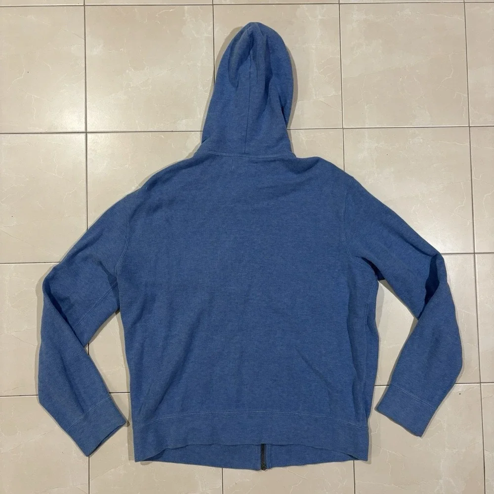 Vintage Polo Ralph Lauren Full Zip Hoodie Men's XL Blue Sweatshirt Pony Y2K